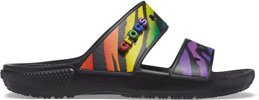 Order Crocs卡駱馳 Classic 耐磨防滑一字運動拖鞋 男女同款 黑