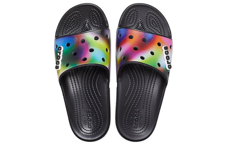 Crocs Colorful Casual Unisex Multi-Color Black Slippers 圖 4