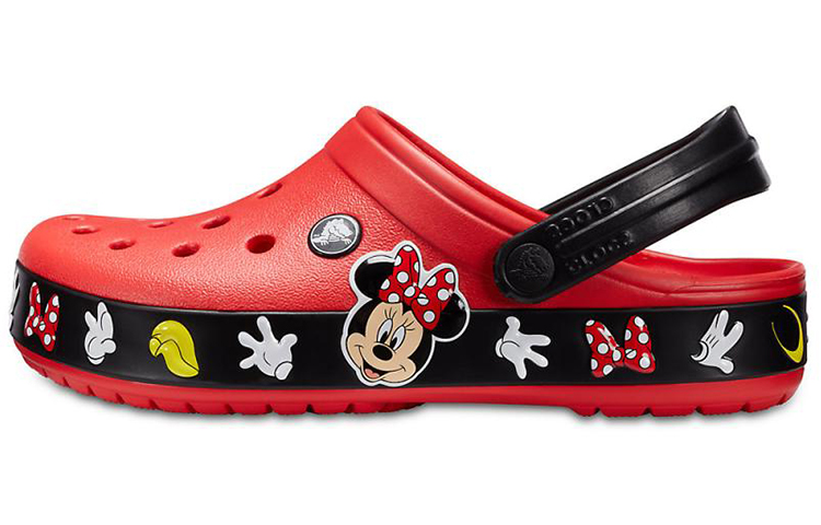 Crocs Crocband Cartoon Mickey Mouse Wear-Resistant Unisex Red Black Sandals 'Red Black' 204936-90H