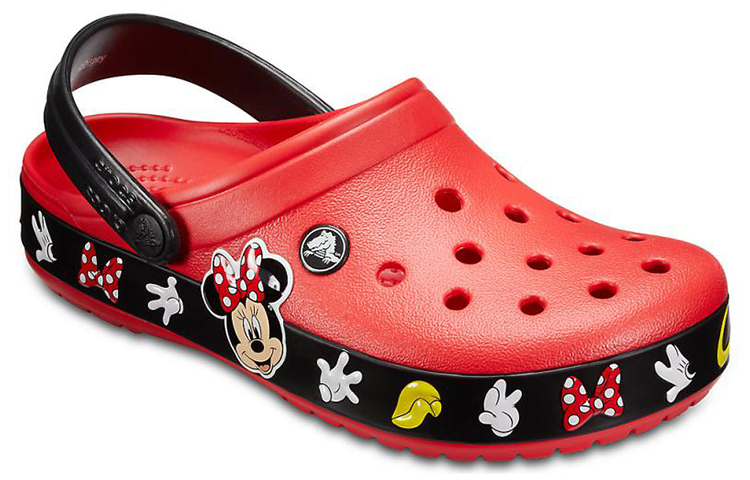 Lookbook Crocs Crocband Mickey Mouse Sandalen Unisex Rot Schwarz Rutschfest 204936-90H