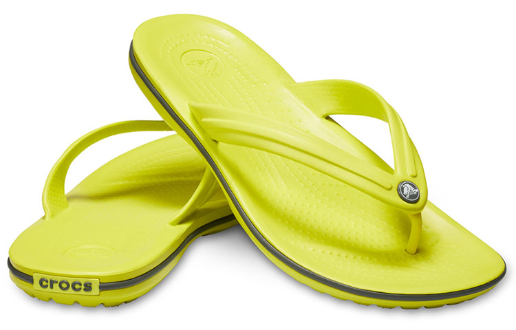 Shop Crocs Crocband Flip Flops 'Lemon' 11033-7H1