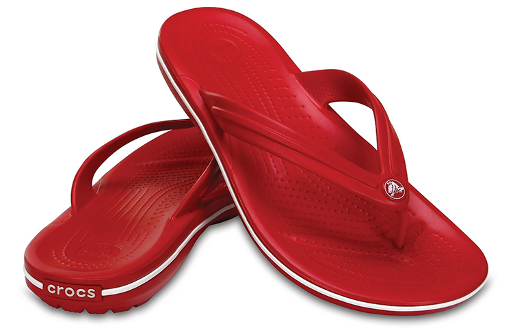Shop Crocs Crocband Flip Flops 'Red White' 11033-6FT