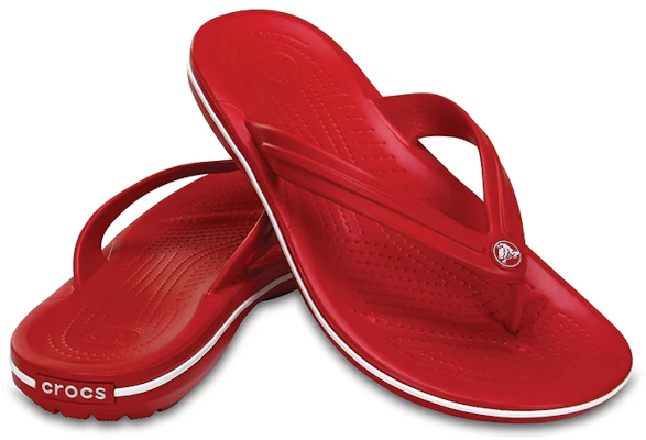 Crocs Crocband Flip Flops 'Red White' 11033-6FT Shop Crocs Crocband Flip Flops 'Red White' 11033-6FT