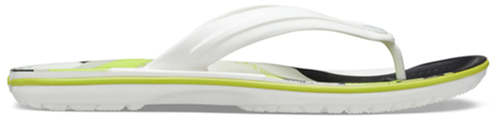 Crocs Crocband Flip Flops 'White Green Black' 206592-94S Order Crocs Crocband Flip Flops 'White Green Black' 206592-94S