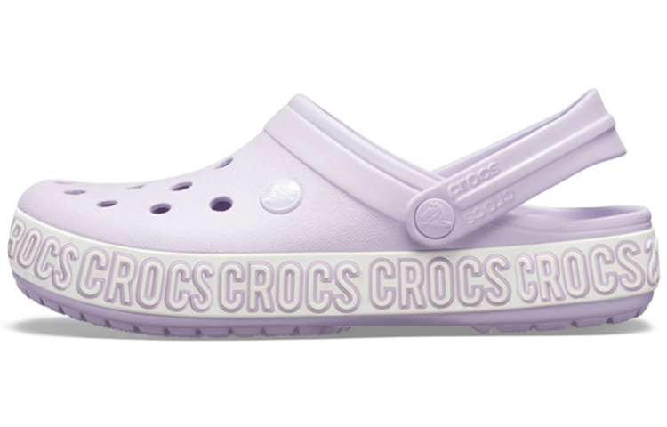 Buy Crocs Crocband Logo Mania 舒適輕便 戶外沙灘洞洞涼鞋 淡紫色