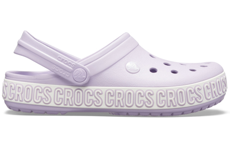 Order Crocs Crocband Logo Mania 舒適輕便 戶外沙灘洞洞涼鞋 淡紫色