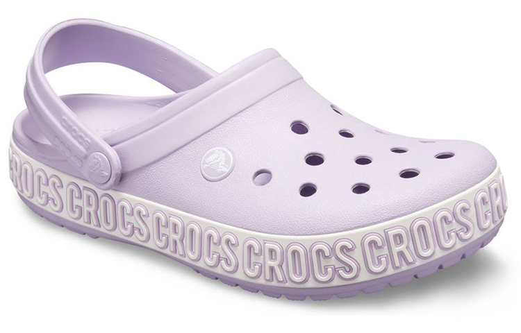 Lookbook Crocs Crocband Logo Mania 舒適輕便 戶外沙灘洞洞涼鞋 淡紫色