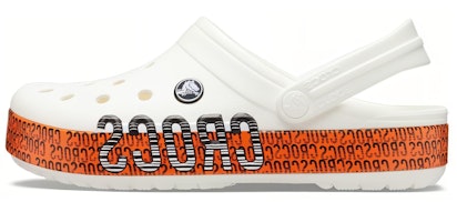 Crocs Crocband Logo Motion Clog Unisex White Orange Sandals 'White Orange' 206381-127 Crocs Crocband Logo Motion Clog Unisex White Orange Sandals 'White Orange' 206381-127