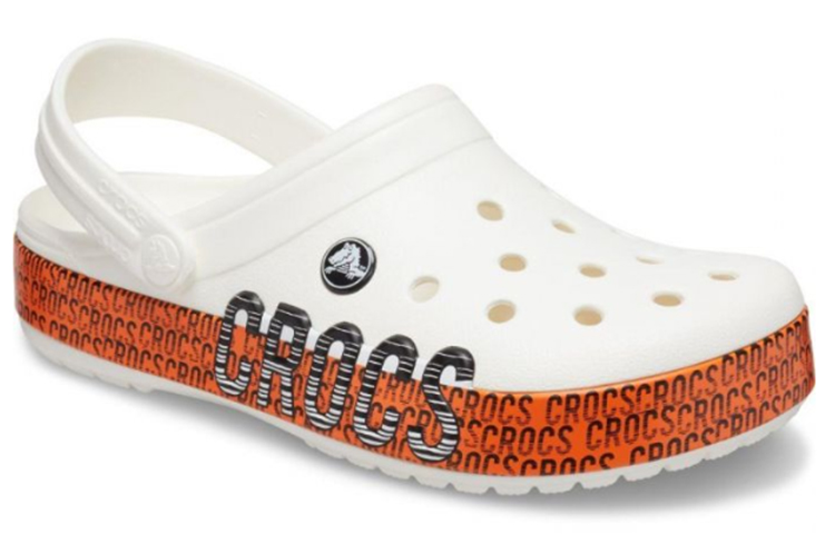 Crocs Crocband Logo Motion Clog Unisex White Orange Sandals 'White Orange' 圖 2