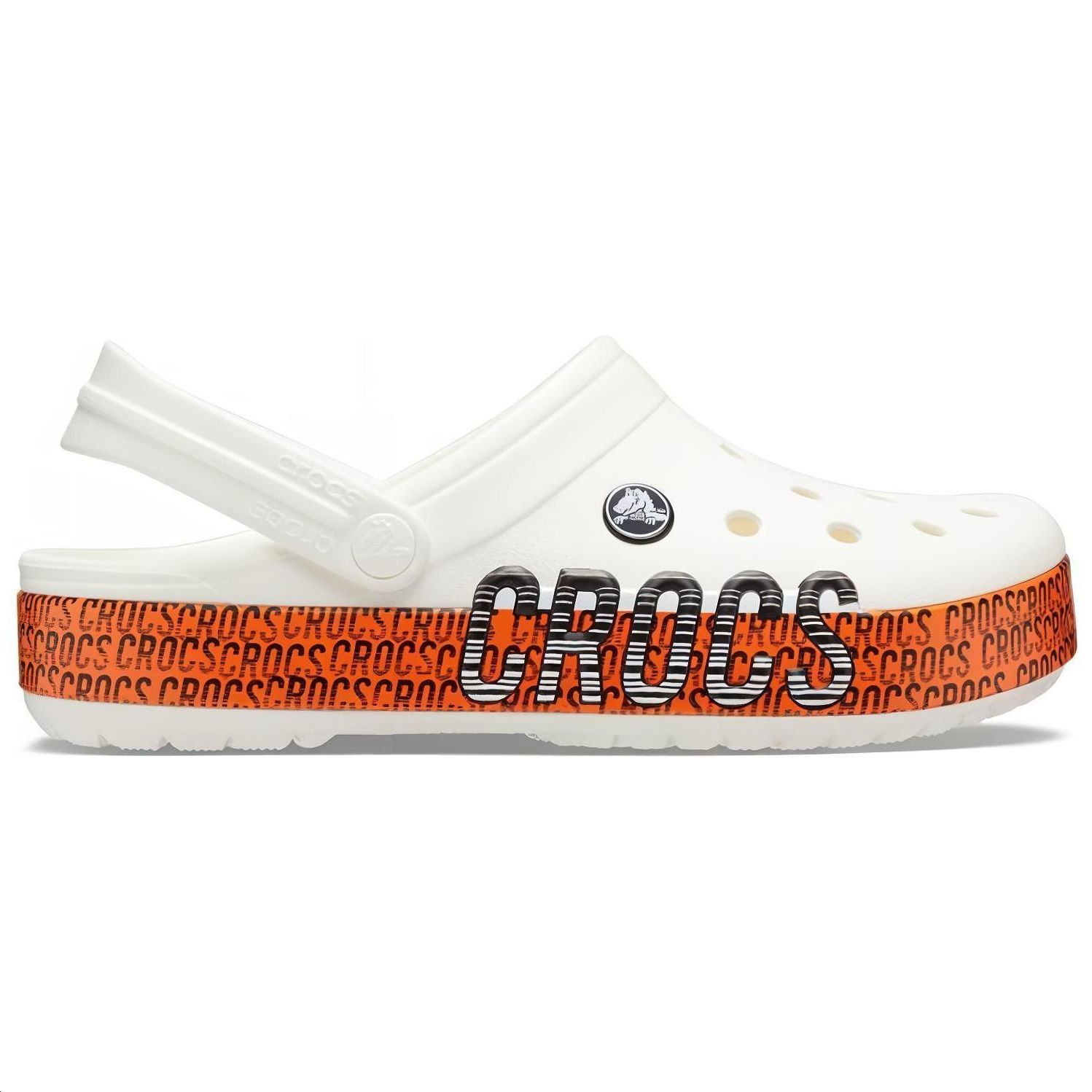 Crocs Crocband Logo Motion Clog Unisex White Orange Sandals 'White Orange' 圖 4