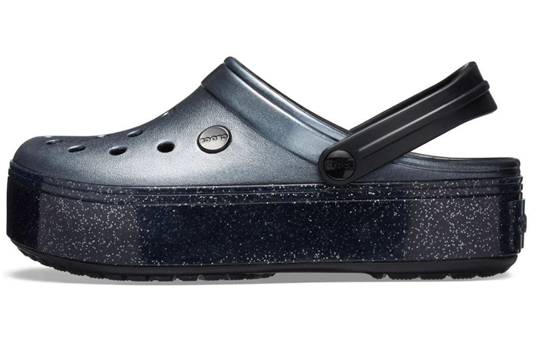 Crocs Crocband Platform Metallic Clogs 'Black' 205912-002