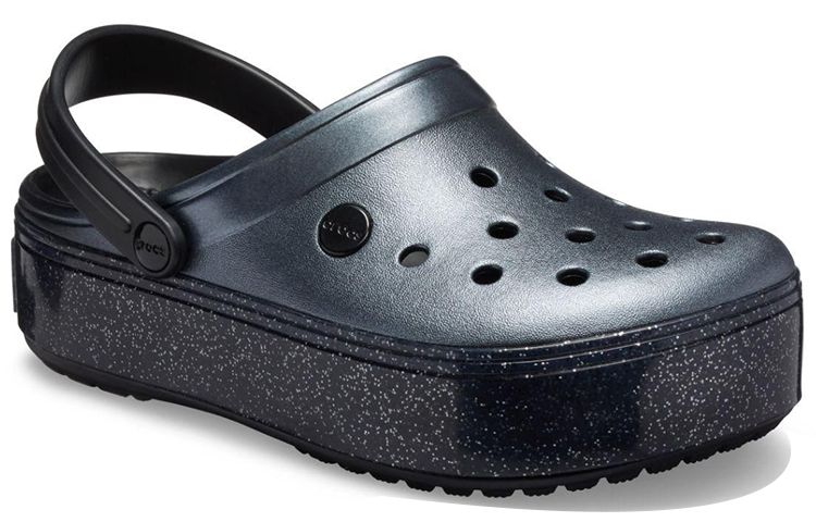 Lookbook Crocs Crocband Platform Metallic Clogs 'Black' 205912-002