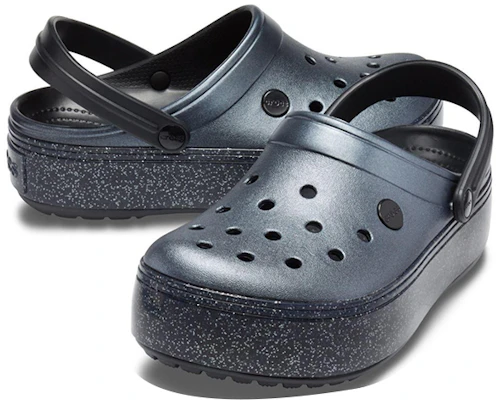 Crocs Crocband Platform Metallic Clogs 'Black' 205912-002 Shop Crocs Crocband Platform Metallic Clogs 'Black' 205912-002