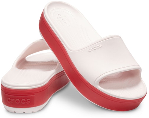 Crocs Crocband Platform Slide 'White Red' 205631-6QB Shop Crocs Crocband Platform Slide 'White Red' 205631-6QB