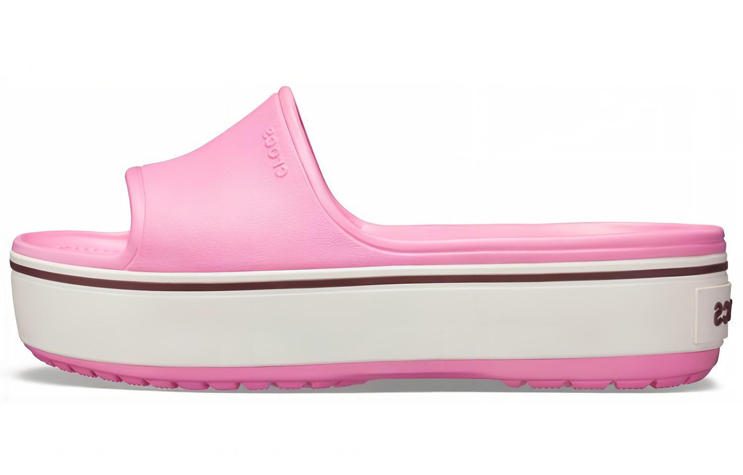 Crocs Crocband Platform Slide Thick Sole Pink Slippers 205631-6QF