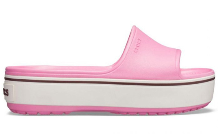 Order Crocs Crocband Platform Slide Thick Sole Pink Slippers 205631-6QF