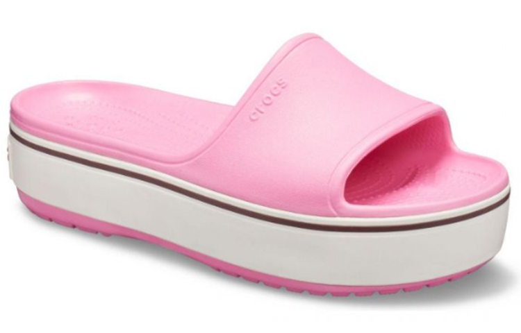 Lookbook Crocs Crocband Platform Slide Thick Sole Pink Slippers 205631-6QF