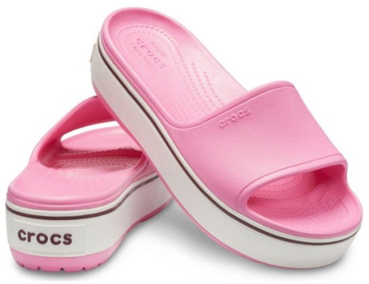Crocs Crocband Platform Slide Sandal Tebal Warna Pink 205631-6QF Shop Crocs Crocband Platform Slide Sandal Tebal Warna Pink 205631-6QF