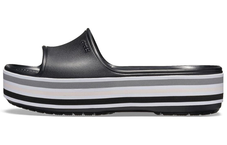 Crocs Crocband Platform Slides 'Black Grey White' 205693-001