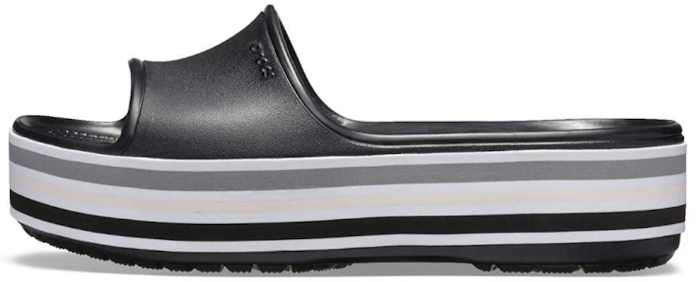 Crocs Crocband Platform Slides 'Black Grey White' 205693-001 Buy Crocs Crocband Platform Slides 'Black Grey White' 205693-001