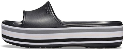 Crocs Crocband Platform Slides 'Black Grey White' 205693-001 Crocs Crocband Platform Slides 'Black Grey White' 205693-001