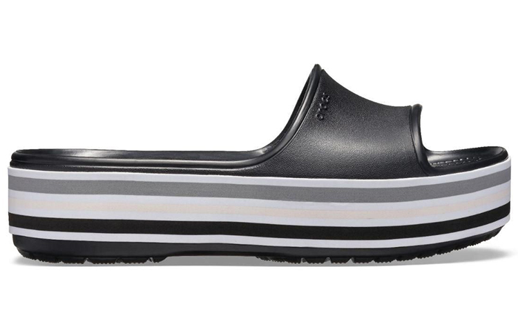 Order Crocs Crocband Platform Slides 'Black Grey White' 205693-001