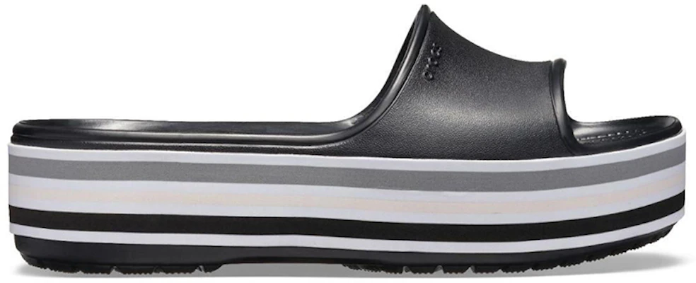 Crocs Crocband Platform Slides 'Black Grey White' 205693-001 Order Crocs Crocband Platform Slides 'Black Grey White' 205693-001