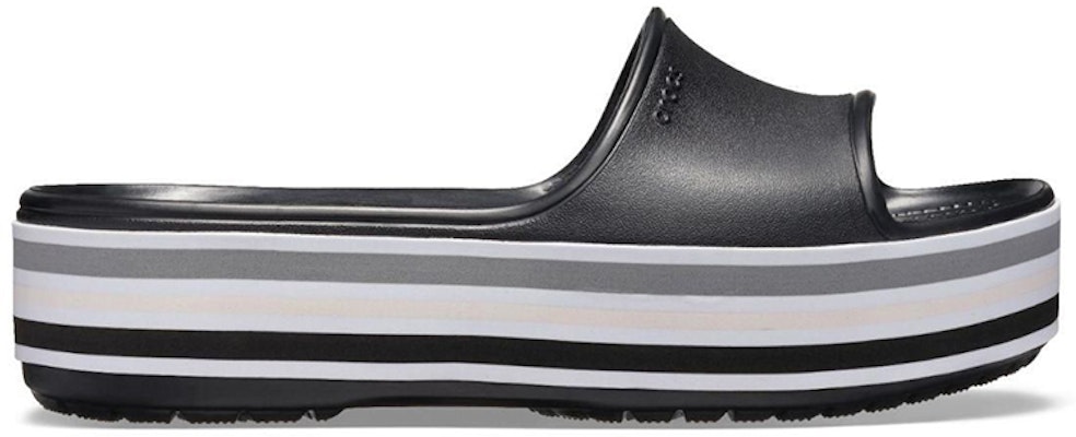 Crocs Crocband Platform Slides 'Black Grey White' 205693-001 Order Crocs Crocband Platform Slides 'Black Grey White' 205693-001