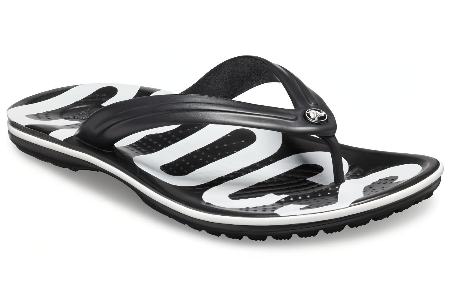 Order Crocs Crocband Printed Flip Flip-Flops Black White 205943-066