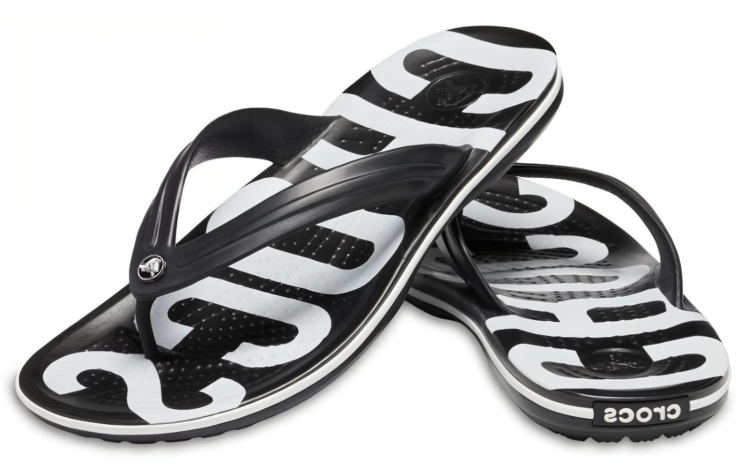 Lookbook Crocs Crocband Printed Flip Flip-Flops Black White 205943-066