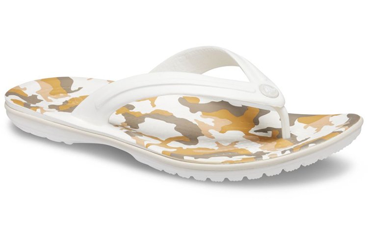 Lookbook Crocs Crocband 印花夾腳拖鞋 ''白色棕色'' 205943-94S