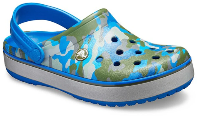 Crocs Crocband Bedruckte Sandalen Blau Camouflage Unisex 205834-4JU Order Crocs Crocband Bedruckte Sandalen Blau Camouflage Unisex 205834-4JU