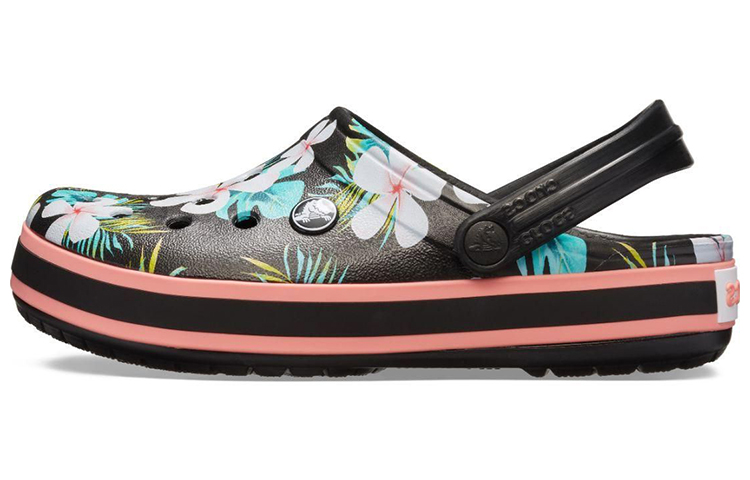 Crocs Crocband Seasonal Graphic Clogs 'Black White Pink' 205579-0CV