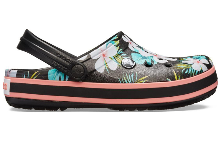 Order Crocs Crocband Seasonal Graphic Clogs 'Black White Pink' 205579-0CV