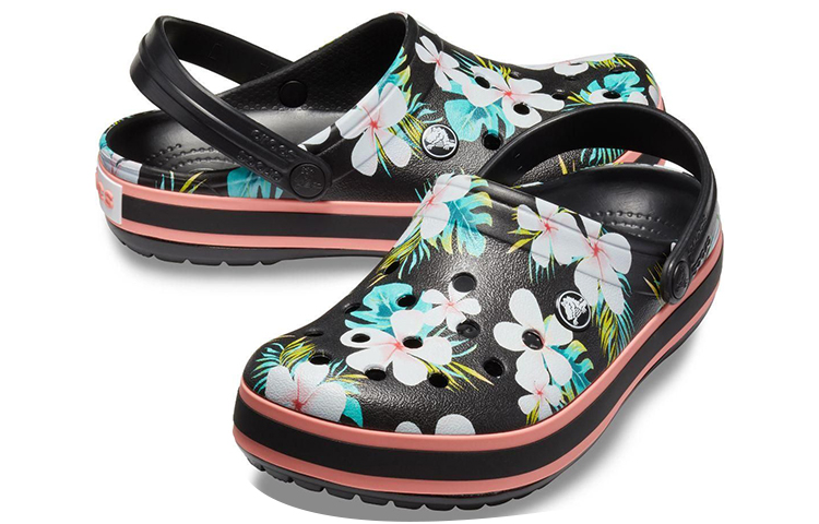 Shop Crocs Crocband Seasonal Graphic Clogs 'Black White Pink' 205579-0CV