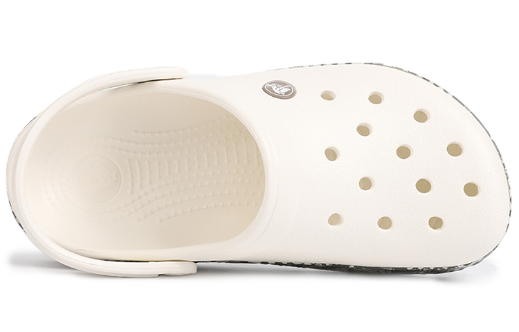 Lookbook クロックス クロックバンド スネークプリント クロッグ 'ホワイト ブラック' 206380-13T 206380-13T