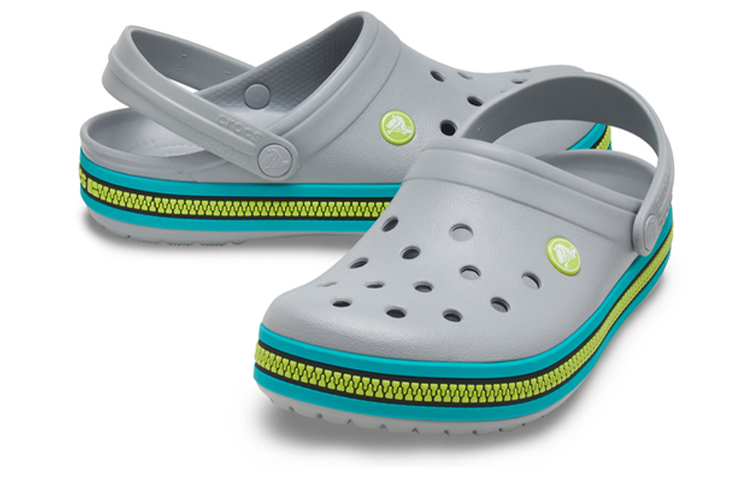 Shop Crocs Crocband Zipper Band Clogs 'Grey Aqua' 206594-0GV