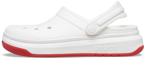 Crocs Crocsband Full Force Thick Sole Sandals White Red Unisex 206122-100 Crocs Crocsband Full Force Thick Sole Sandals White Red Unisex 206122-100
