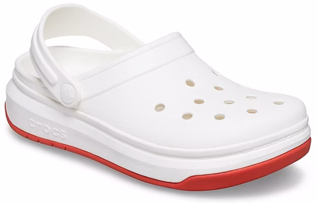 Crocs Crocsband Full Force Thick Sole Sandals White Red Unisex 206122-100 Order Crocs Crocsband Full Force Thick Sole Sandals White Red Unisex 206122-100