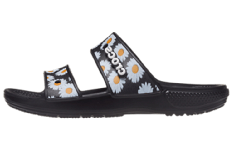 Crocs Daisy Lightweight Wear-Resistant Sports Slippers Unisex Black White