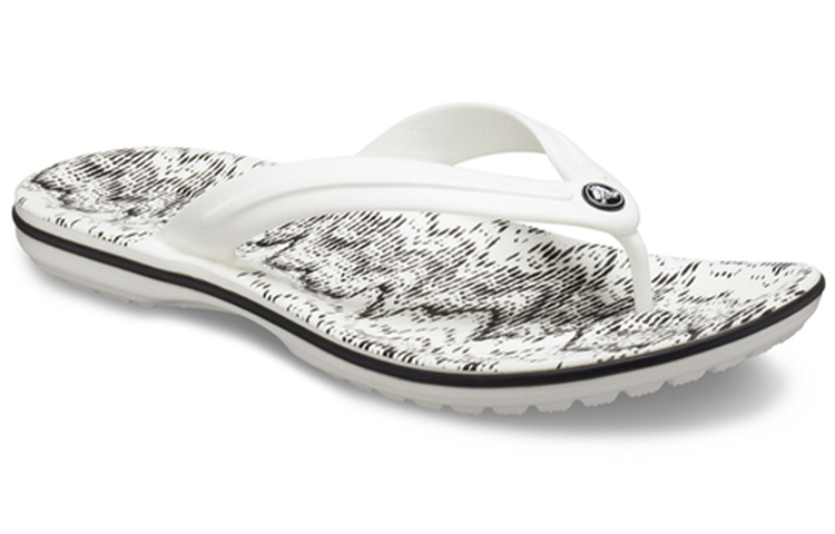 Lookbook Crocs Flip Flop 'White Black Wave Pattern' 206475-103