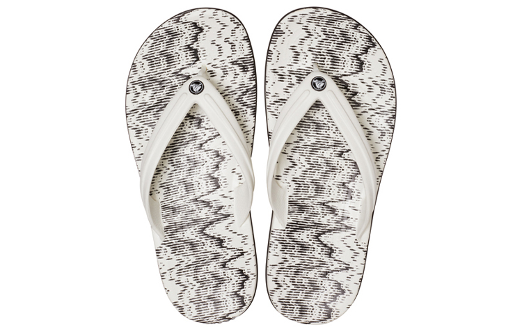 Purchase Crocs Flip Flop 'White Black Wave Pattern' 206475-103