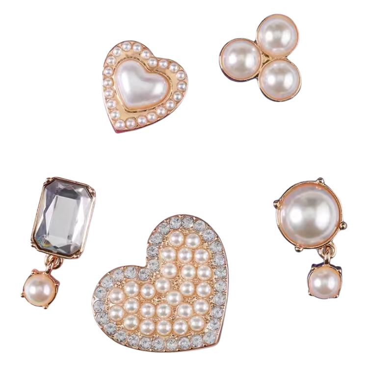 Crocs Gold Acrylic Pearl Shoe Jibbitz Charms Unisex Couple Accessories. 10013257