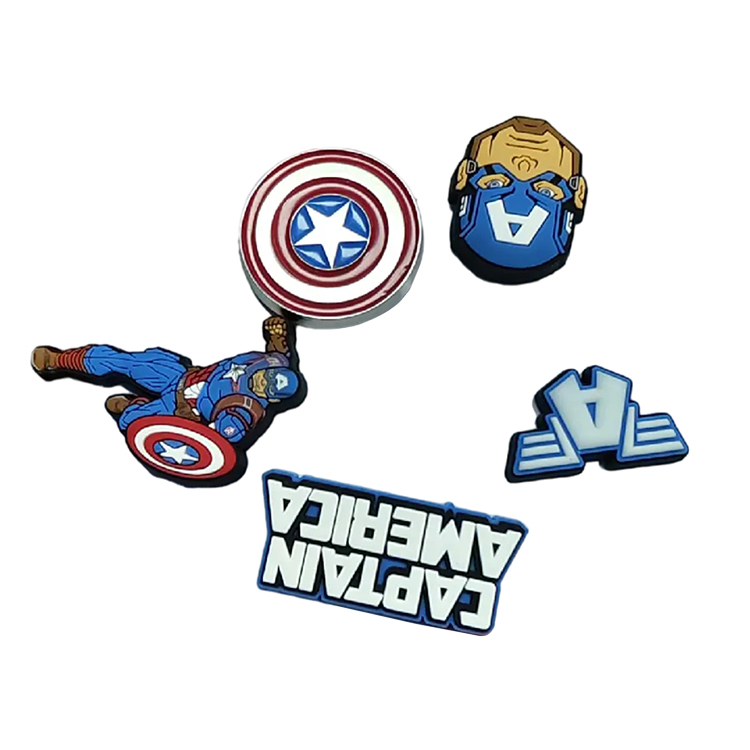 Crocs Jibbitz Captain America 5-Pack Shoe Charms Unisex Colorful Accessories 10012726 Captain America Five-Piece Set