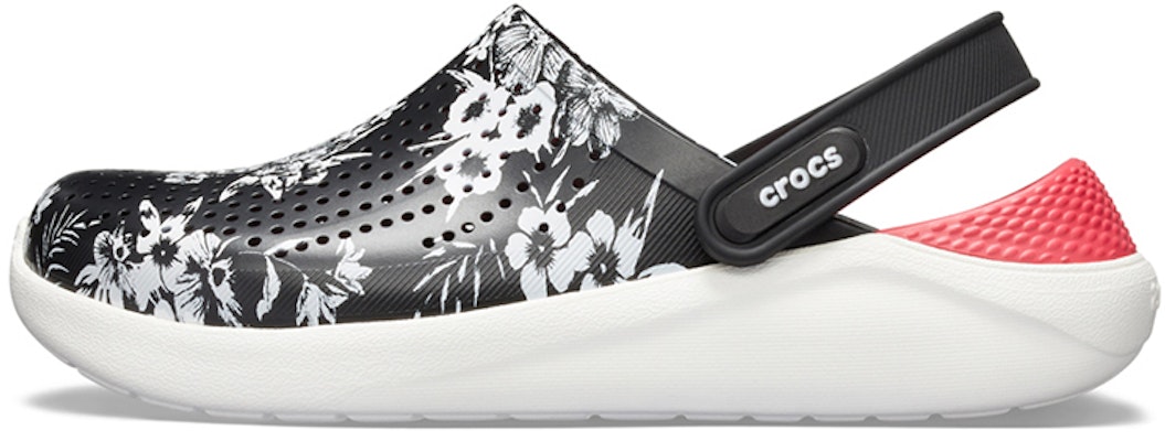 Crocs Lite Ride Hyper Floral Clogs 'Black White Red' 205848-97J Buy Crocs Lite Ride Hyper Floral Clogs 'Black White Red' 205848-97J