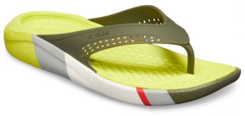 Crocs LiteRide 拼色人字拖 黄色拖鞋 205625-37P Order Crocs LiteRide 拼色人字拖 黄色拖鞋 205625-37P