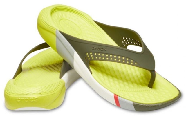 Crocs LiteRide 拼色人字拖 黄色拖鞋 205625-37P Lookbook Crocs LiteRide 拼色人字拖 黄色拖鞋 205625-37P