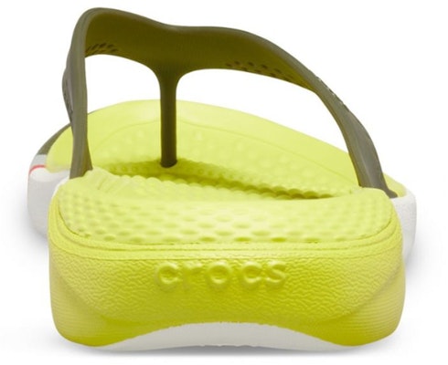 Crocs LiteRide 拼色人字拖 黄色拖鞋 205625-37P Shop Crocs LiteRide 拼色人字拖 黄色拖鞋 205625-37P