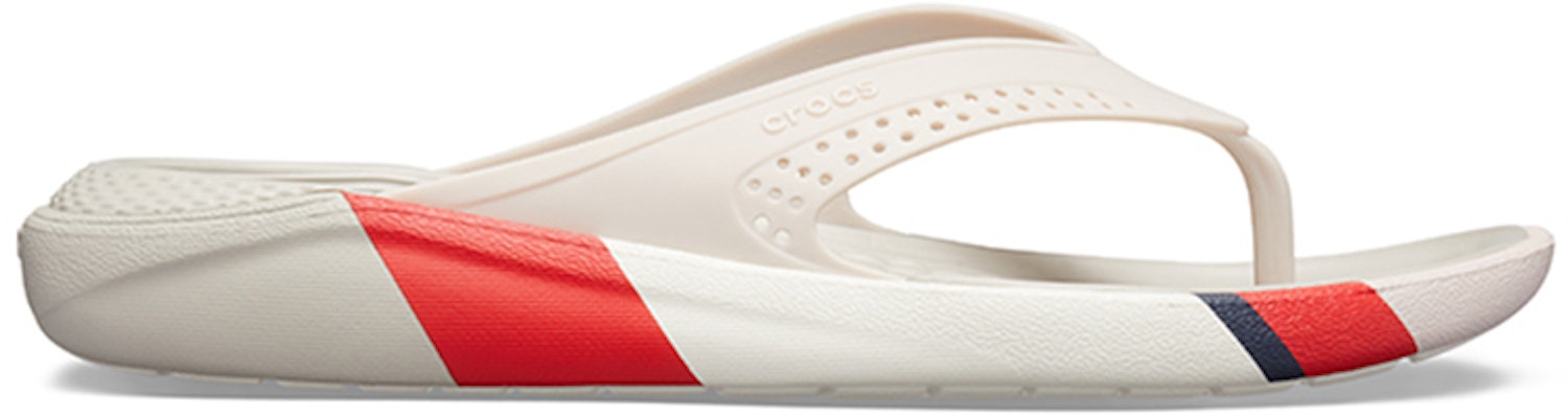 Crocs LiteRide Colorblock Slides 'White Red' 205625-6PL Order Crocs LiteRide Colorblock Slides 'White Red' 205625-6PL