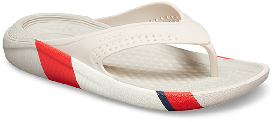 Crocs LiteRide Colorblock Slides 'White Red' 205625-6PL Lookbook Crocs LiteRide Colorblock Slides 'White Red' 205625-6PL